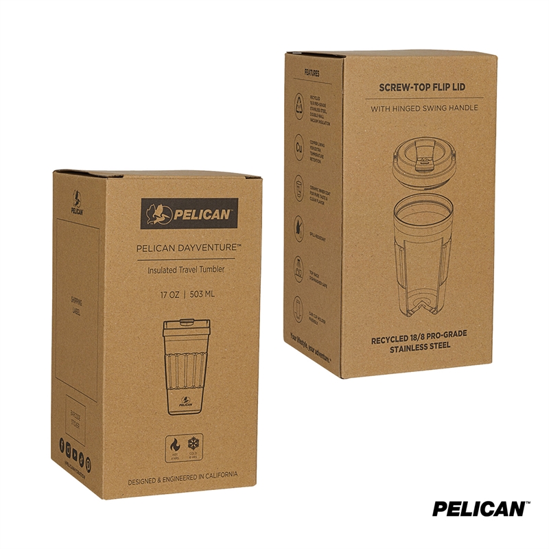 Pelican Dayventure™ 17 oz. Recycled Double Wall Stainless Steel Handle Lid Travel Tumbler 56